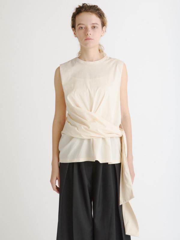 [UN-SOPHIE] WAIST DRAPE BLOUSE