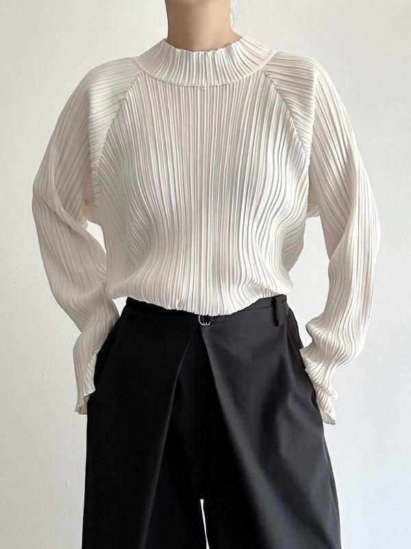 [UN-SOPHIE] PLEATS HINECK TOPS