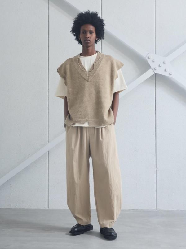 EKAT (UNISEX)] DAMAGE LAYERED KNIT VEST / GRAY - ADDRESS