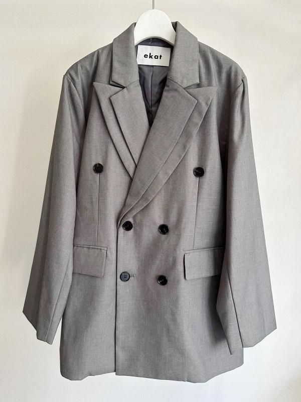 EKAT (UNISEX)] LAPEL LAYERED JKT / GRAY - ADDRESS Online Store