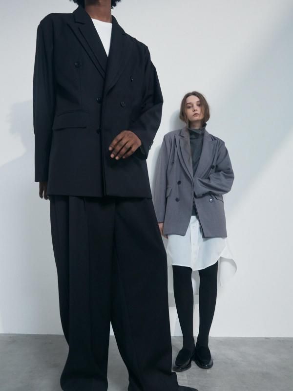 EKAT (UNISEX)] LAPEL LAYERED JKT / GRAY - ADDRESS Online Store