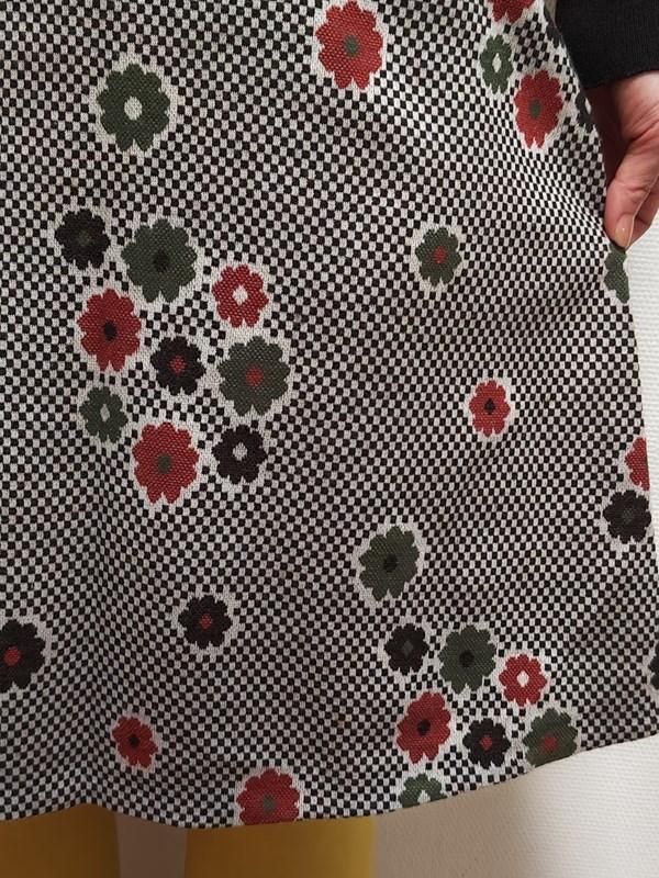 イタリー製*お花xブロックチェック☆ニットセットアップ -