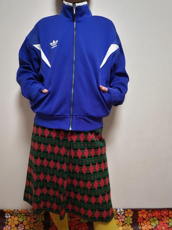 adidas*群青色x白☆レトロジャージ - adidas*群青色x白☆レトロジャージ -