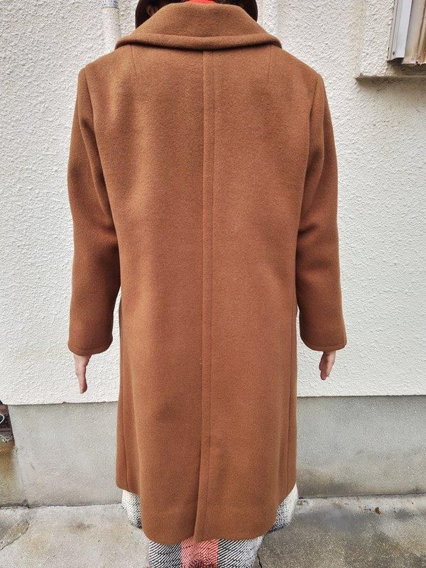 お仕立て品*ブラウンxレトロ柄♪上質コート -