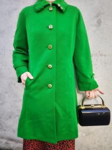 お仕立て品*上質緑レトロコート -