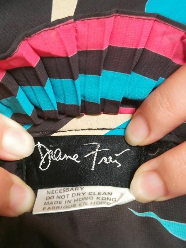 diane freis 蝶々　ワンピース　ヴィンテージ　80s ピンク 80s ビンテージ Diane Freis ダイアン フレイス 幾何学模様