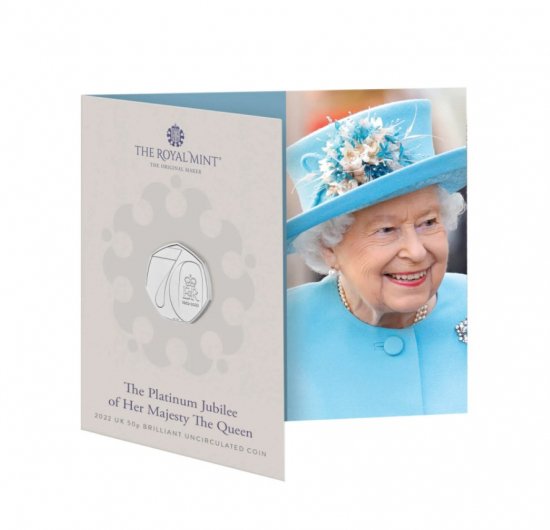 イギリス エリザベス女王 即位70年プラチナ・ジュビリー記念コイン 50