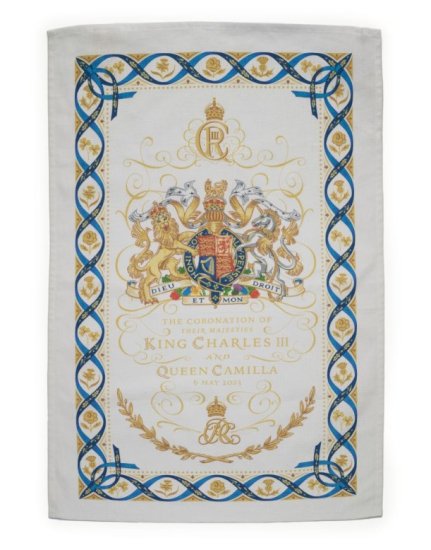 英国 チャールズ国王戴冠式 記念 コロネーションティータオル 