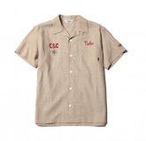 CALEE<BR> S/S R/L EMBROIDERY SHIRT(BEIGE)