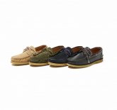 hobo<BR>Cow Leather Deck Shoes with Nylon Cord(BLACK)