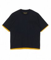 White Mountaineering<BR>LAYERED WIDE T-SHIRT(BLACK) 