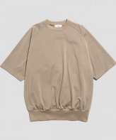 MARKA <BR>CREW NECK S/S - 50/- COMPACT KNIT - (BEIGE)