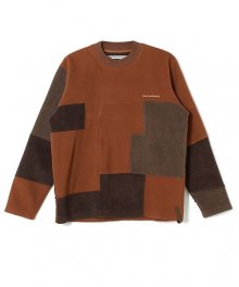 <img class='new_mark_img1' src='https://img.shop-pro.jp/img/new/icons35.gif' style='border:none;display:inline;margin:0px;padding:0px;width:auto;' />White Mountaineering<BR>PATCHWORK FLEECE CREWNECK(BROWN)