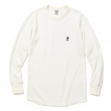 CALEE<BR>ROUND TYPE CREW NECK THERMAL(WHITE)