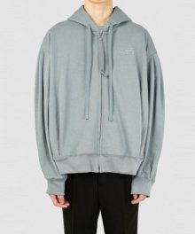 LAD MUSICIAN <BR>SUVIN GOLD LOOP BACK CLOTH ZIP UP PARKA(MINT GRAY)