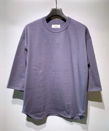 MARKA <BR>BASE BALL TEE - RECYCLE SUVIN ORGANIC COTTON KNIT -(BLUE)