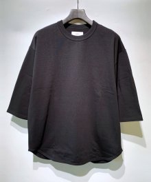 MARKA <BR>BASE BALL TEE - RECYCLE SUVIN ORGANIC COTTON KNIT -(BLACK)