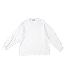 UNIVERSAL PRODUCTS<BR>YAAH L/S LAYERED T-SHIRT(WHITE)