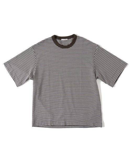 UNIVERSAL PRODUCTS《ユニバーサルプロダクツ》MULTI BORDER S/S T-SHIRT(BROWN)(221-60105) -  BlackSheep【ブラックシープ】Official Online Store