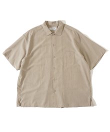 UNIVERSAL PRODUCTS<BR>COTTON LINEN S/S OPEN COLLAR SHIRT