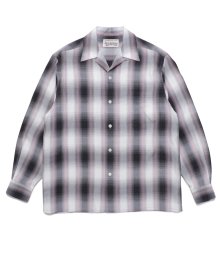 WACKOMARIA<BR>OMBRE CHECK OPEN COLLAR SHIRT L/S(TYPE-1)(PINK) SOLD OUT