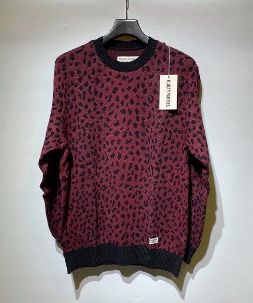 WACKOMARIA《ワコマリア》LEOPARD JACQUARD SWEATER (TYPE-2)(20SS-WMK-KN06) -  BlackSheep【ブラックシープ】Official Online Store