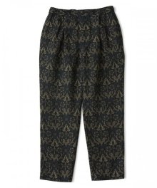 White Mountaineering<BR>BOTANICAL JACQUARD 2TUCK WIDE TAPERED EASY PANTS(BLACK)