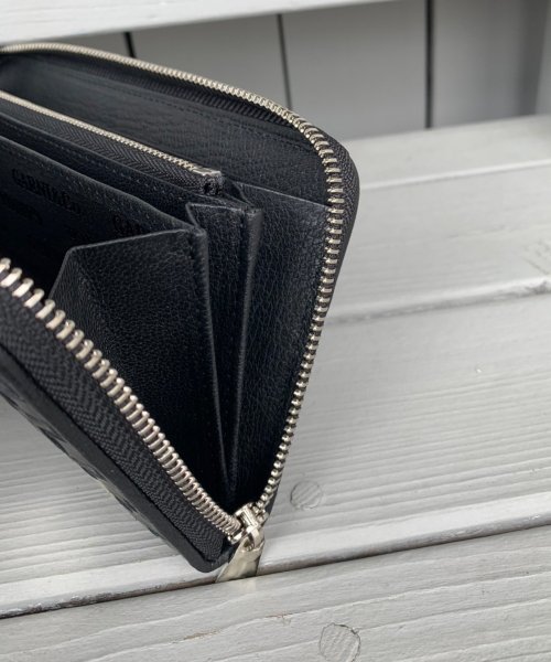 Weave Zip Long Wallet - BLACK