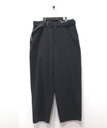 marka<BR>BELTED PANTS - ORGANIC COTTON HIGH TWIST TWILL - (NAVY)