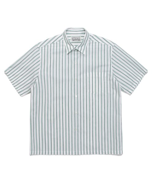 WACKOMARIA《ワコマリア》STRIPED REGULAR COLLAR SHIRT S/S(22SS-WMS