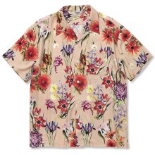 CALEE<BR>ALLOVER FLOWER PATTERN AMUNZEN CLOTH S/S SHIRT(LT.PINK)