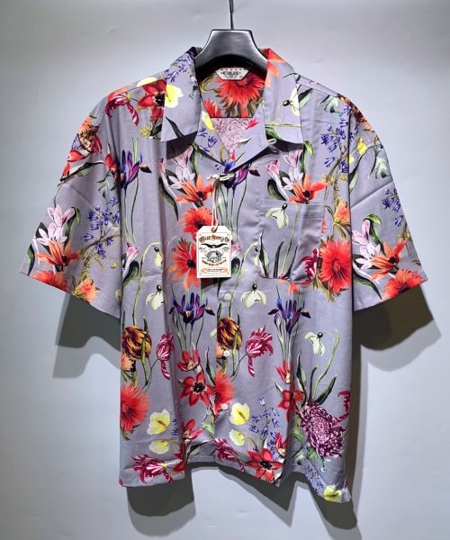 CALEE《キャリー》 ALLOVER FLOWER PATTERN AMUNZEN CLOTH S/S SHIRT