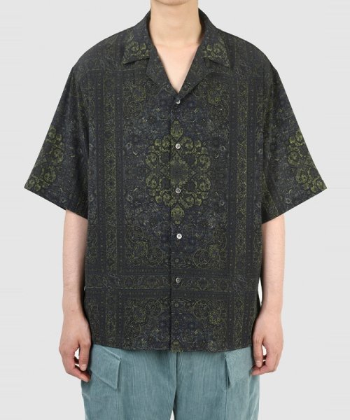 LAD MUSICIAN《ラッドミュージシャン》DECHINE INKJET PERSIA SHORT SLEEVE OPEN COLLAR  SHIRT(2322-116) - BlackSheep【ブラックシープ】Official Online Store