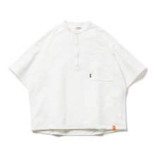 TIGHTBOOTH<BR>HENLEY NECK T-SHIRT(WHITE)