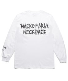 WACKOMARIA<BR>NECKFACE / CREW NECK LONG SLEEVE T-SHIRT(WHITE)