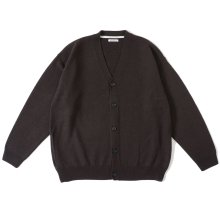UNIVERSAL PRODUCTS<BR>FELTED MERINO WOOL KNIT CREW CARDIGAN(BROWN)