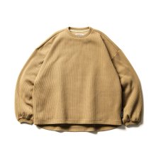 TIGHTBOOTH<BR>WAFFLE CREW KNIT(BEIGE)