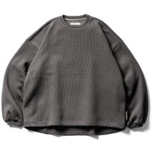 TIGHTBOOTH<BR>WAFFLE CREW KNIT(CHARCOAL)