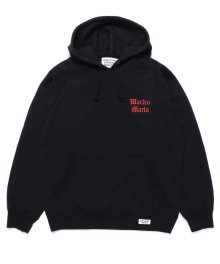 WACKOMARIA<BR>WASHED HEAVY WEIGHT PULLOVER HOODED SWEAT SHIRT(TYPE-1)(BLACK)