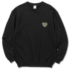 CALEE<BR>CLB EMBROIDERY CREW NECK SWEAT(BLACK)