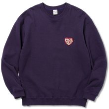 CALEE<BR>CLB EMBROIDERY CREW NECK SWEAT(PURPLE)