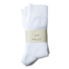 UNIVERSAL PRODUCTS<BR>3P COLOR SOCKS(WHITE)