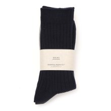 UNIVERSAL PRODUCTS<BR>3P COLOR SOCKS(BLACK)