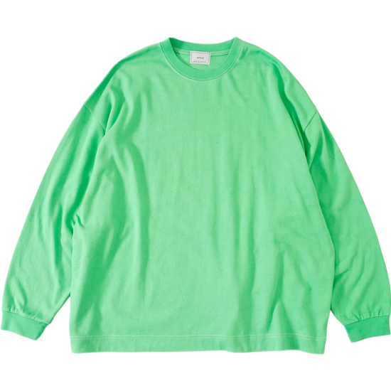 EVCON<BR>GARMENT DYED WIDE L/S T-SHIRT(GREEN)