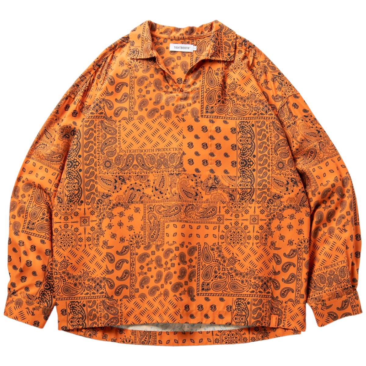 TIGHTBOOTH<BR>PAISLEY L/S OPEN SHIRT(ORANGE)