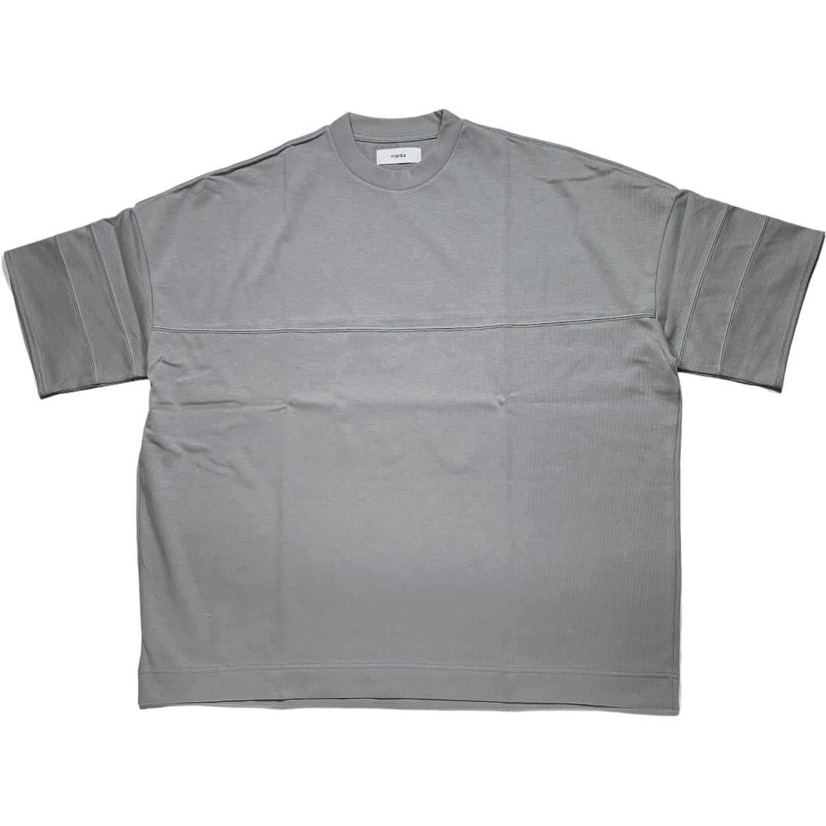 marka <BR>FOOTBALL TEE WIDE - 20/1 RECYCLE SUVIN ORGANIC COTTON KNIT - (SKY GRAY)