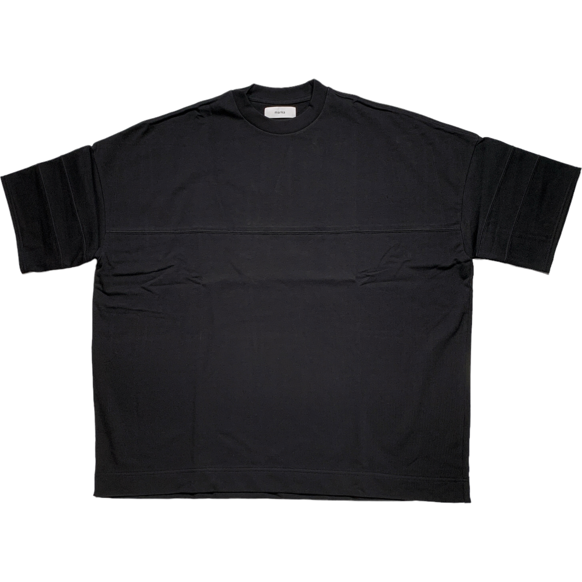 marka <BR>FOOTBALL TEE WIDE - 20/1 RECYCLE SUVIN ORGANIC COTTON KNIT - (BLACK)