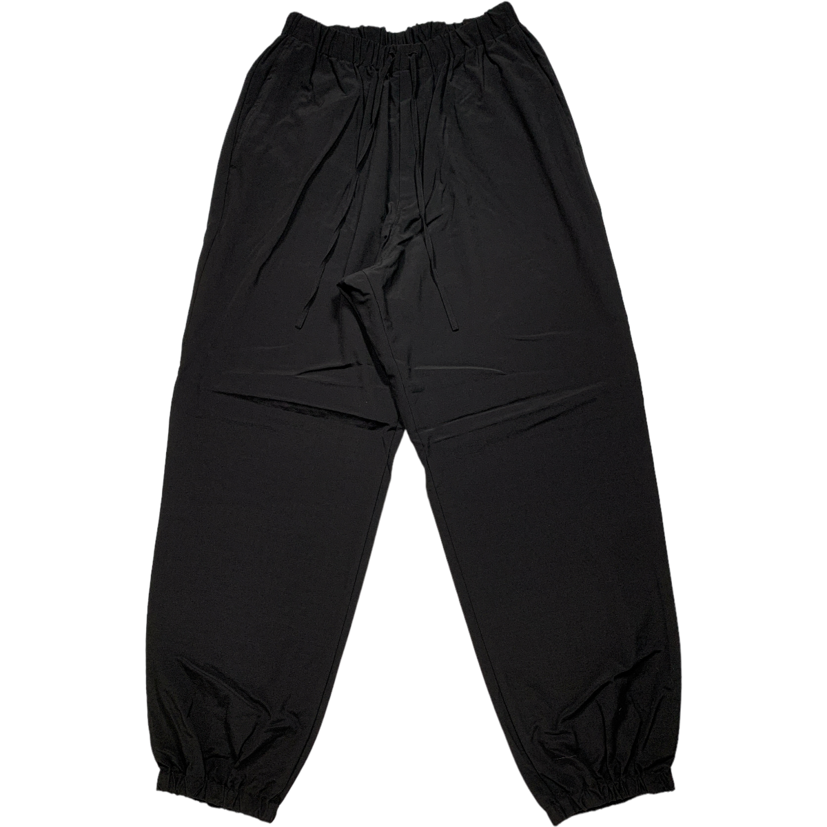 marka<BR>EASY WIDE PANTS - 2/90 SUPER120'S WOOL WASHER TROPICAL -(BLACK)