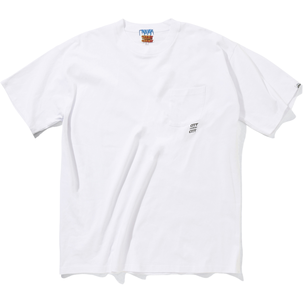 CITY COUNTRY CITY<BR>COTTON POCKET T-SHIRT(WHITE)