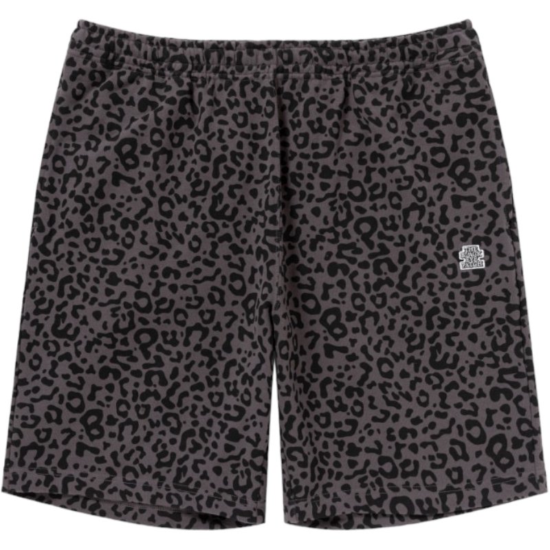 BlackEyePatch <BR>LEOPARD PATTERNED SWEAT SHORTS(CHARCOAL)